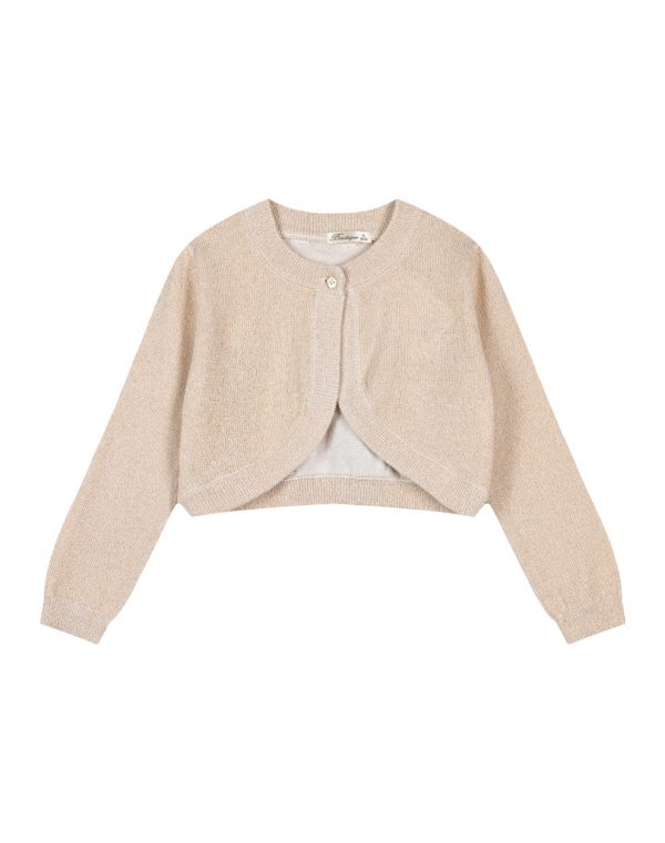 Knit bolero with metallic lurex thread for girls