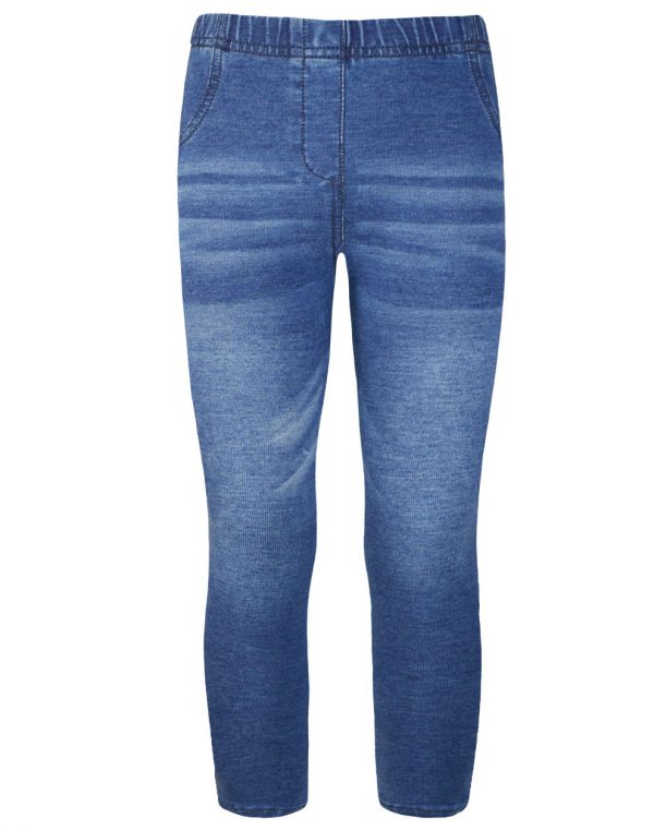 Leggings denim elastic with animal print tape