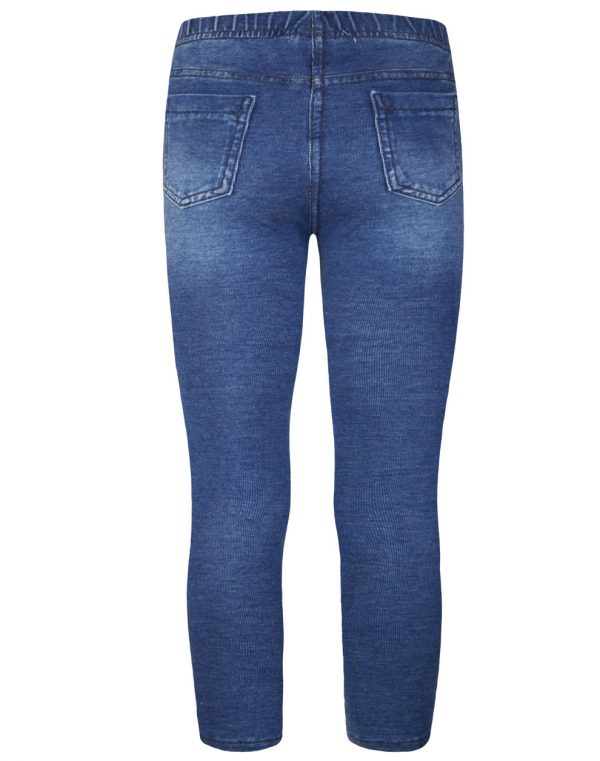 Leggings denim elastic with animal print tape