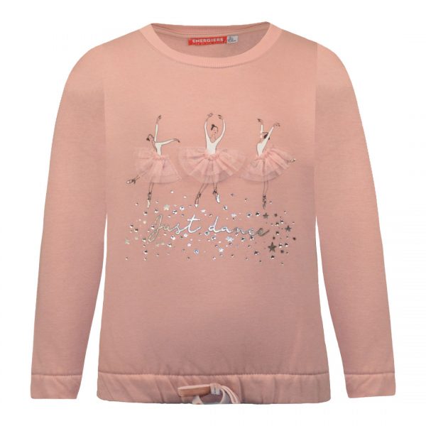 Blouse fleece  with embroidery and foil print stars for girl