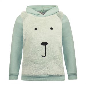 Fleece hoodie with embroidery