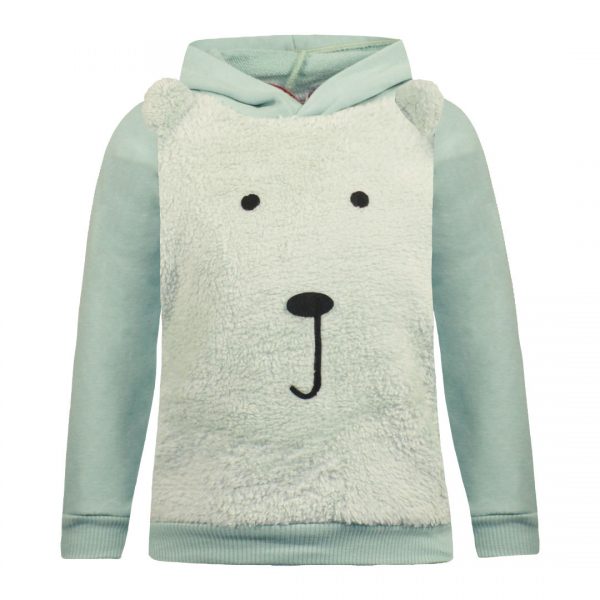 Fleece hoodie with embroidery