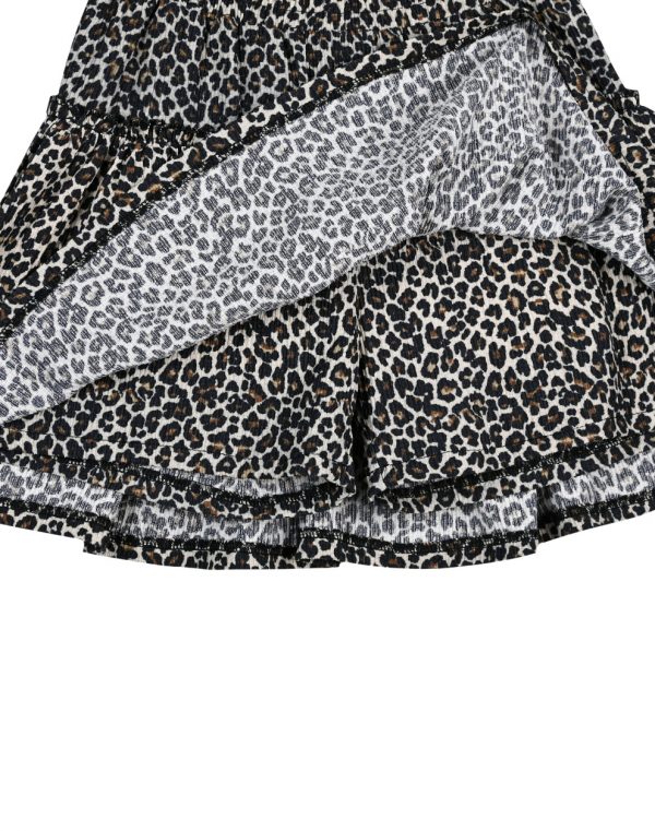 Girl΄s animal print leopard skirt with shorts