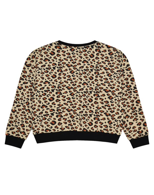 Girl΄s fleece blouse with leopard animal print