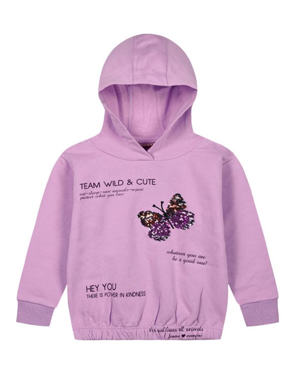 Girl΄s fleece blouse with hood