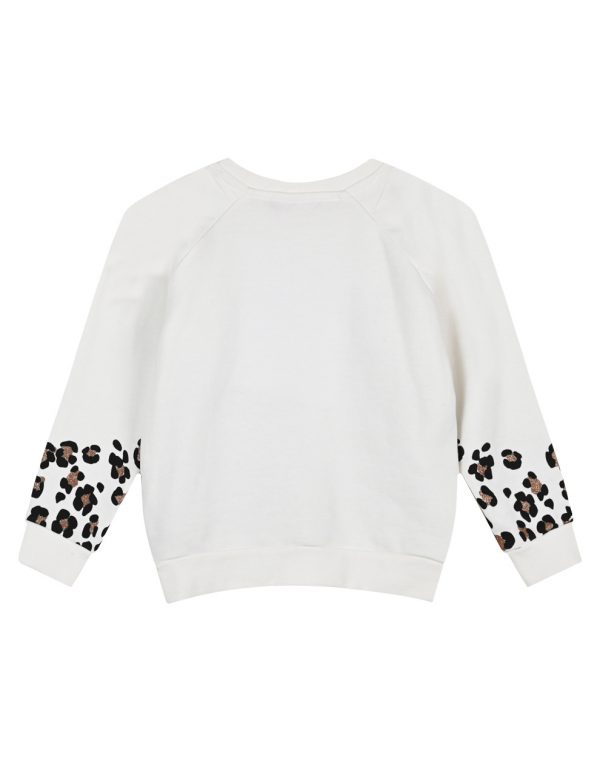 Girl΄s raglan fleece blouse with leopard animal print