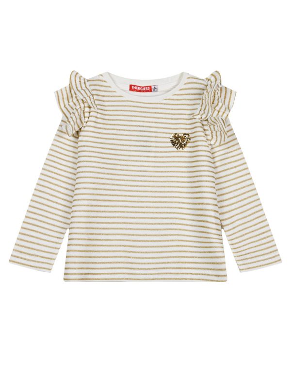 Girl΄s striped blouse with lurex