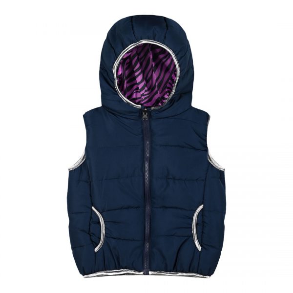 Girl΄s doublefaced puffer vest jacket