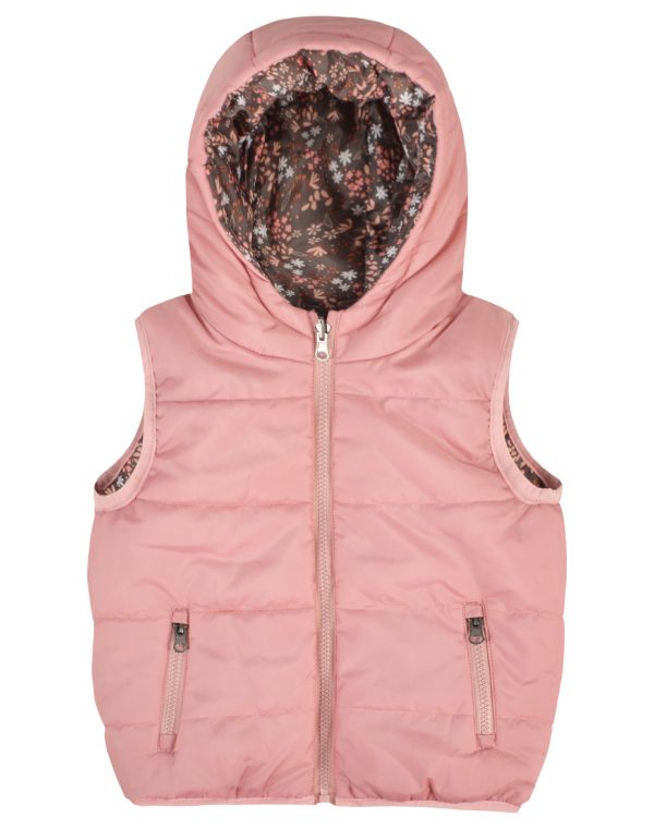 Girl΄s doublefaced puffer vest jacket