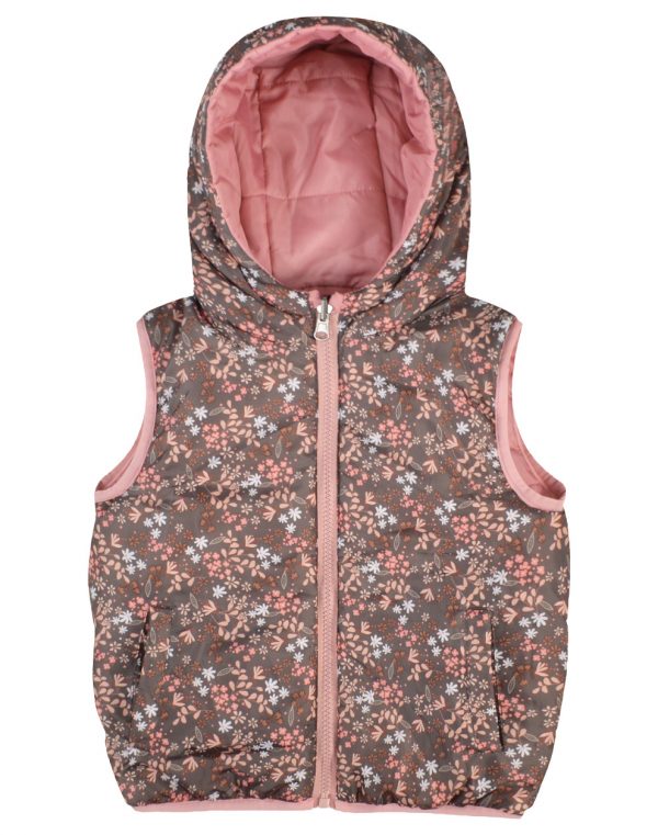 Girl΄s doublefaced puffer vest jacket