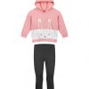 Girl΄s set of fleece blouse with hood and long leggings