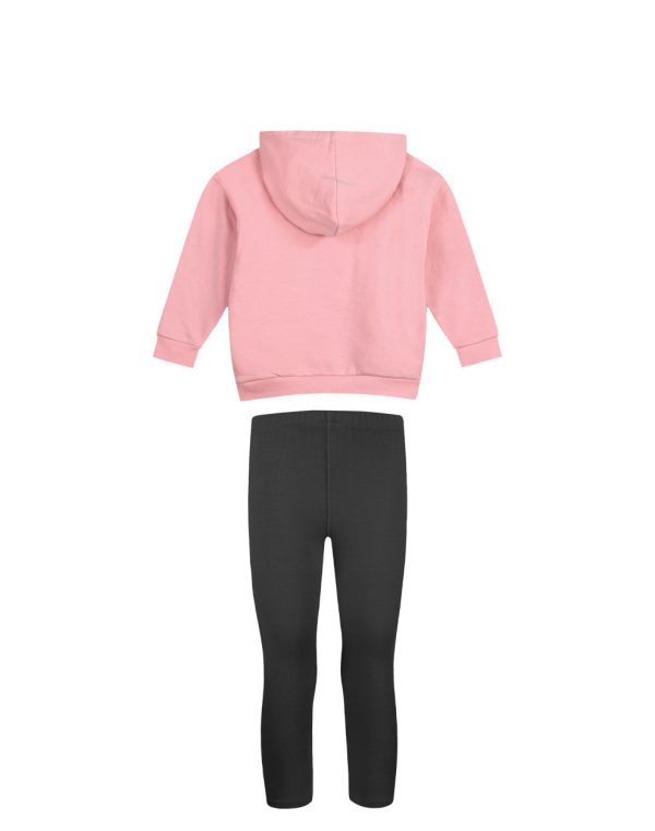 Girl΄s set of fleece blouse with hood and long leggings