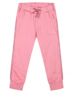 Girl΄s elastic,fleece pants with lurex