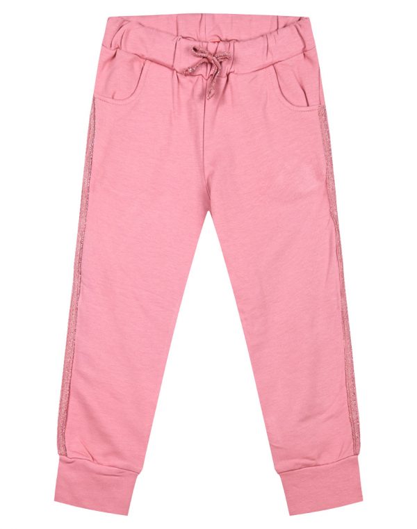 Girl΄s elastic,fleece pants with lurex