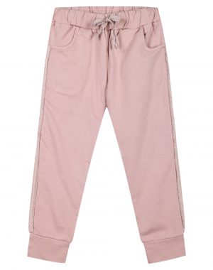 Girl΄s elastic,fleece pants with lurex