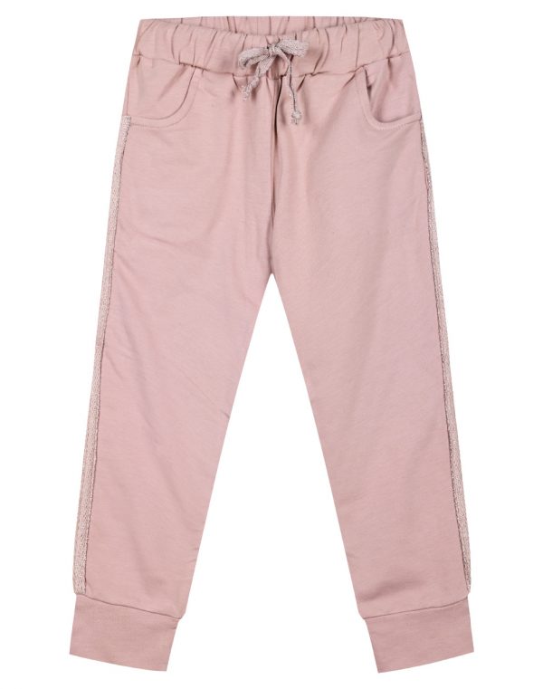 Girl΄s elastic,fleece pants with lurex