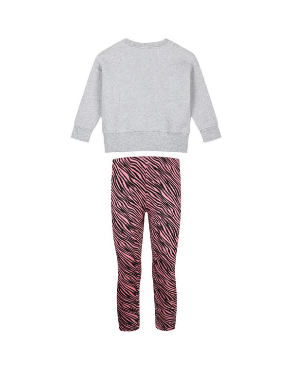 Girl΄s set with fleece blouse and long animal print leggings