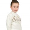 Girl΄s fleece blouse with print and rhinestones