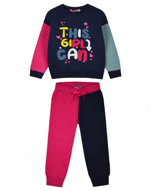 Girl΄s block colour fleece set