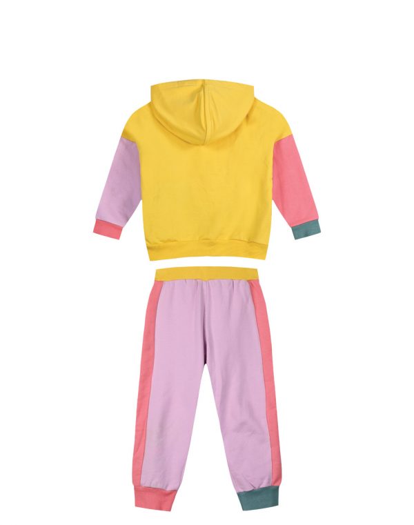 2-piece set for girls with internal lining, built-in hood and print