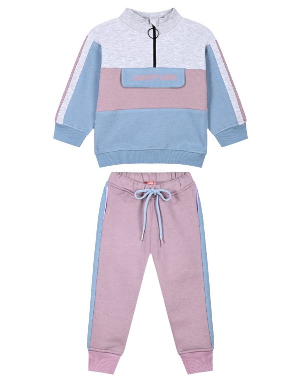 Fleece tracksuit set with print for girls