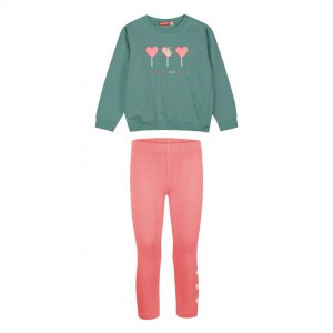 Energiers cotton sweatshirt set with print for girls