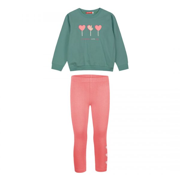 Energiers cotton sweatshirt set with print for girls