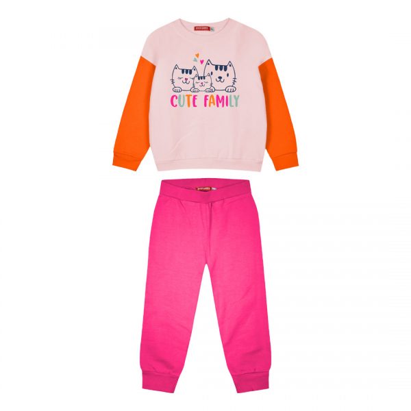 Energiers cotton sweatshirt set with print for girls