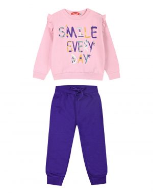 Energiers cotton sweatshirt set with print for girls