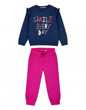 Energiers cotton sweatshirt set with print for girls