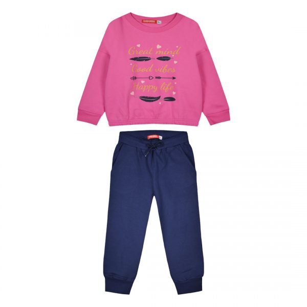 Energiers cotton sweatshirt set with print for girls