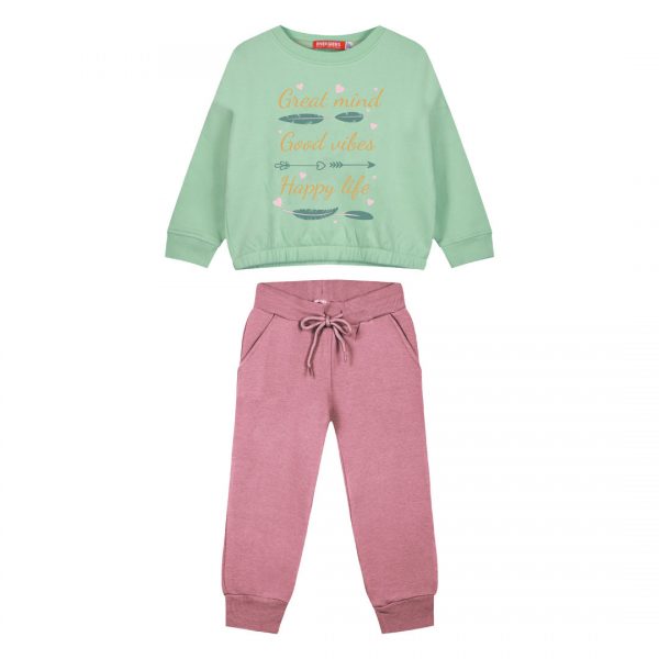 Energiers cotton sweatshirt set with print for girls