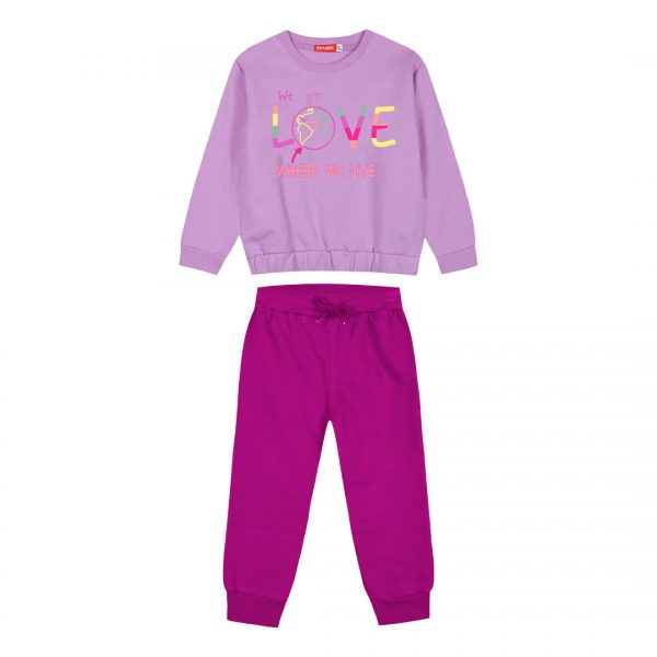 Energiers cotton sweatshirt set with print for girls