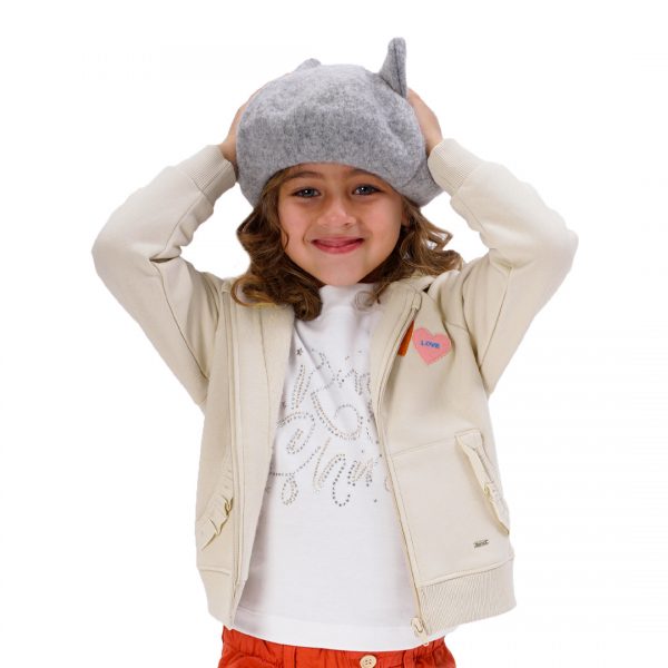 Fleece jacket with print for girls