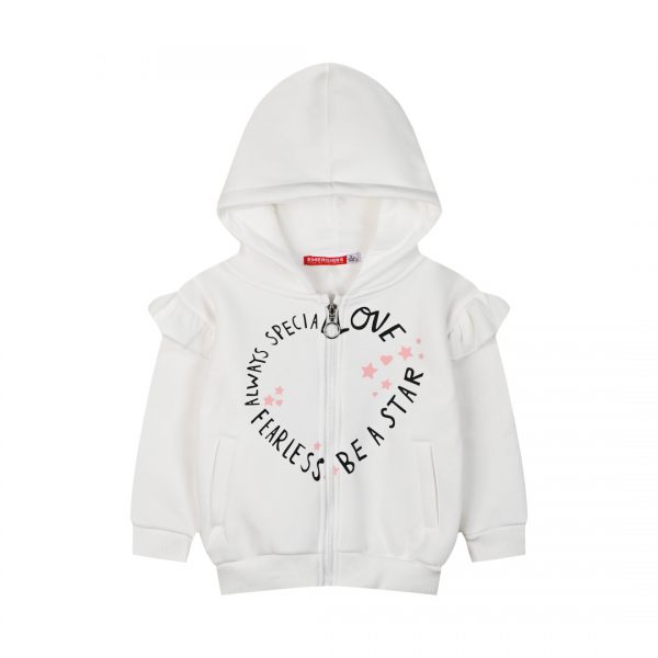 Fleece jacket with print for girls