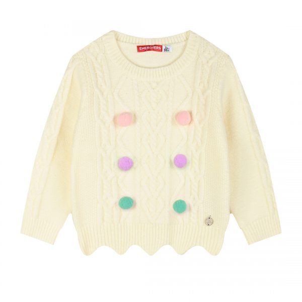 Knit cableknit sweater for girls