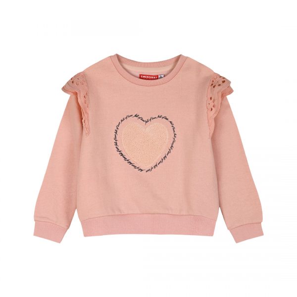 Fleece sweatshirt with embroidery for girls