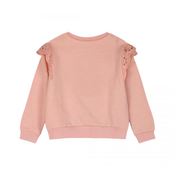 Fleece sweatshirt with embroidery for girls