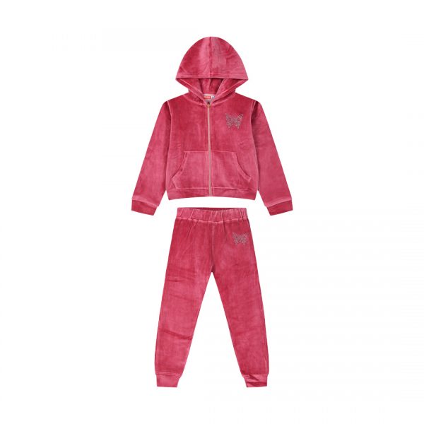 Velvet tracksuit set for girls