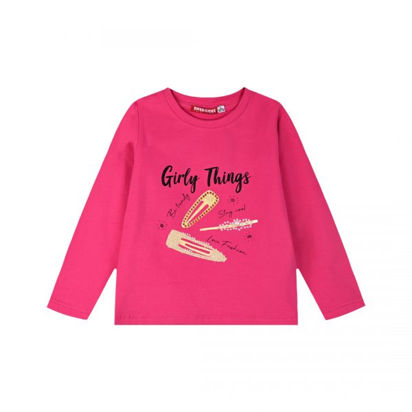 Jersey shirt with print for girls