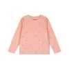 Ribbed shirt with glitter print for girls