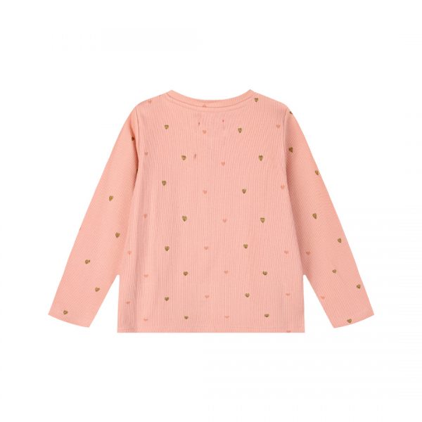 Ribbed shirt with glitter print for girls