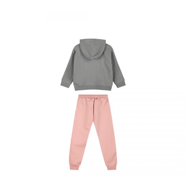 Fleece tracksuit set with embroidery for girls