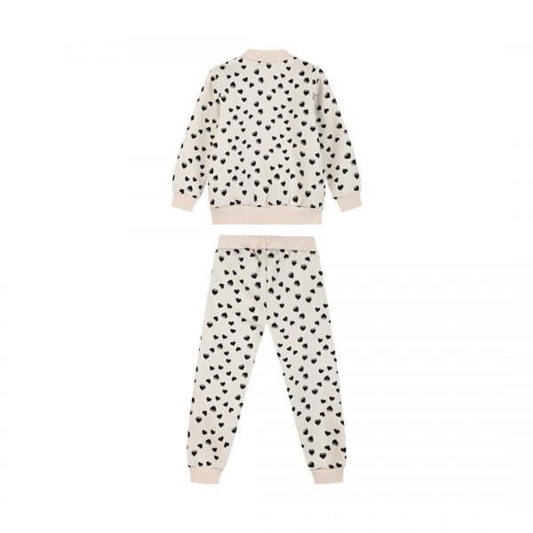 Printed fleece tracksuit set for girls