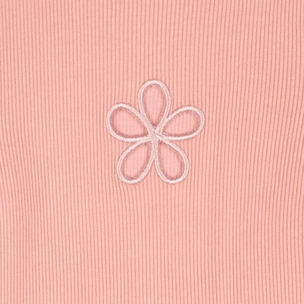 Ribbed shirt with flower opening for girls