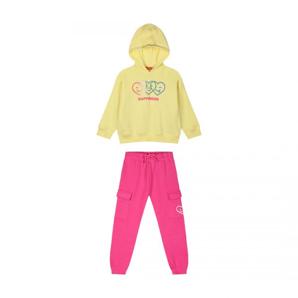 Fleece tracksuit set with print for girls