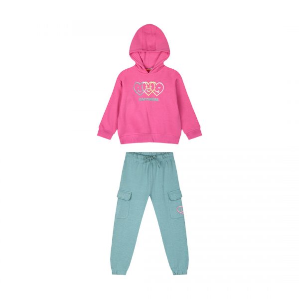 Fleece tracksuit set with print for girls