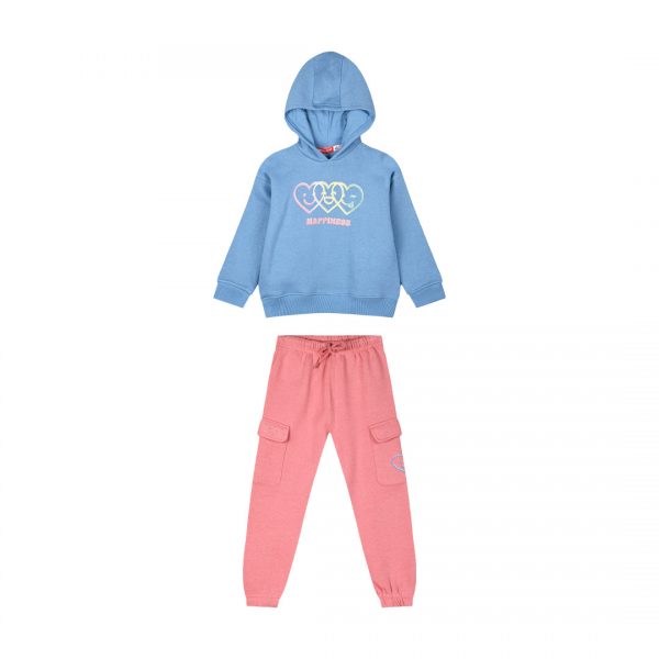 Fleece tracksuit set with print for girls