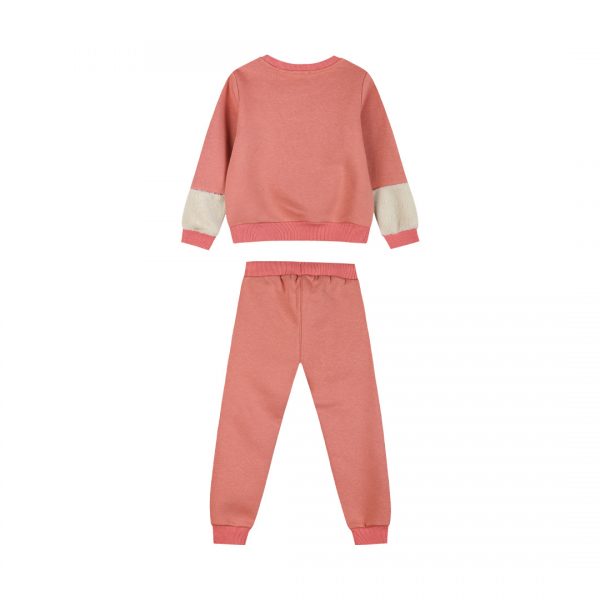 Fleece tracksuit set with embroidery for girls