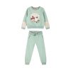 Fleece tracksuit set with embroidery for girls